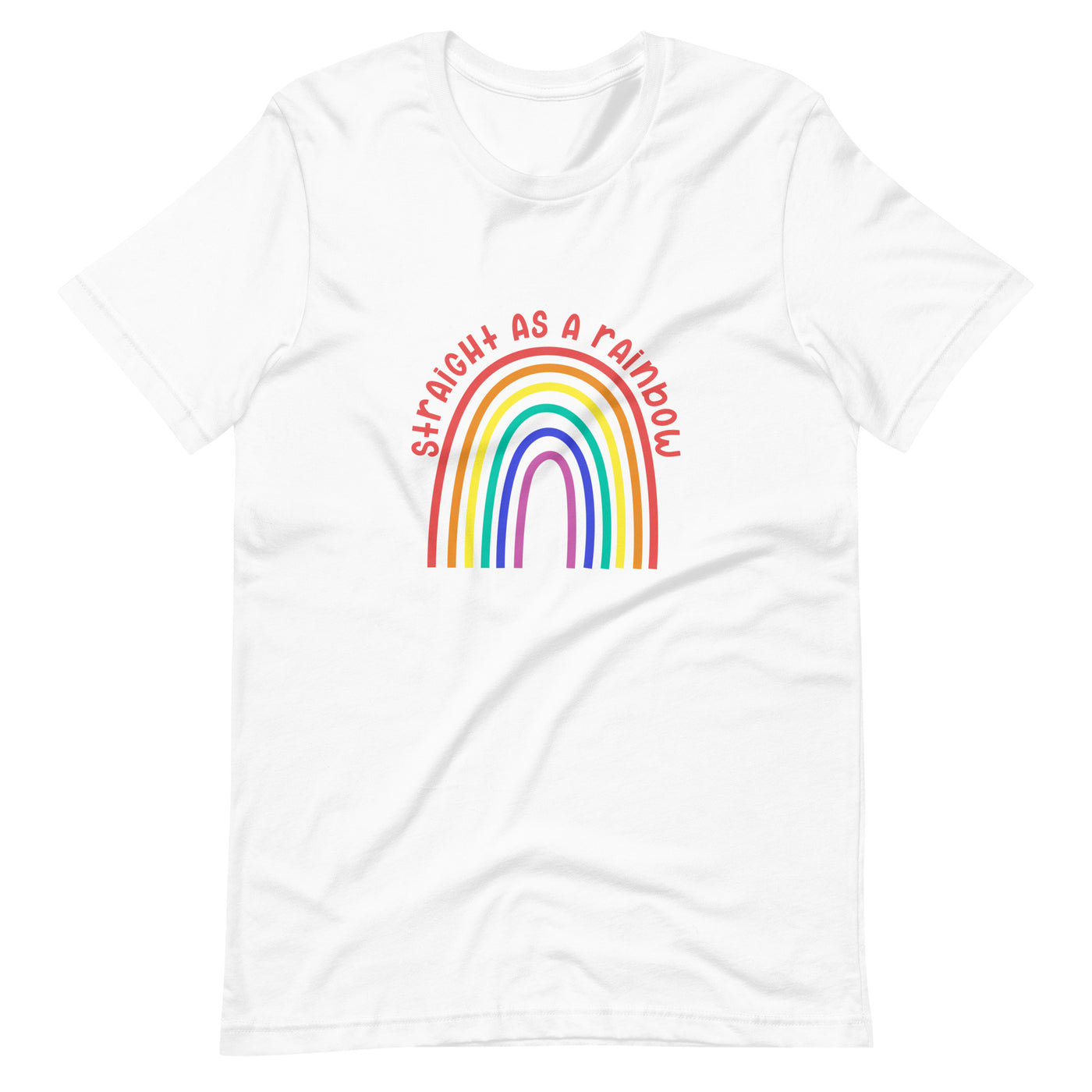 Pride Clothes - Twice as Bright Straight as a Rainbow Pride TShirt - White