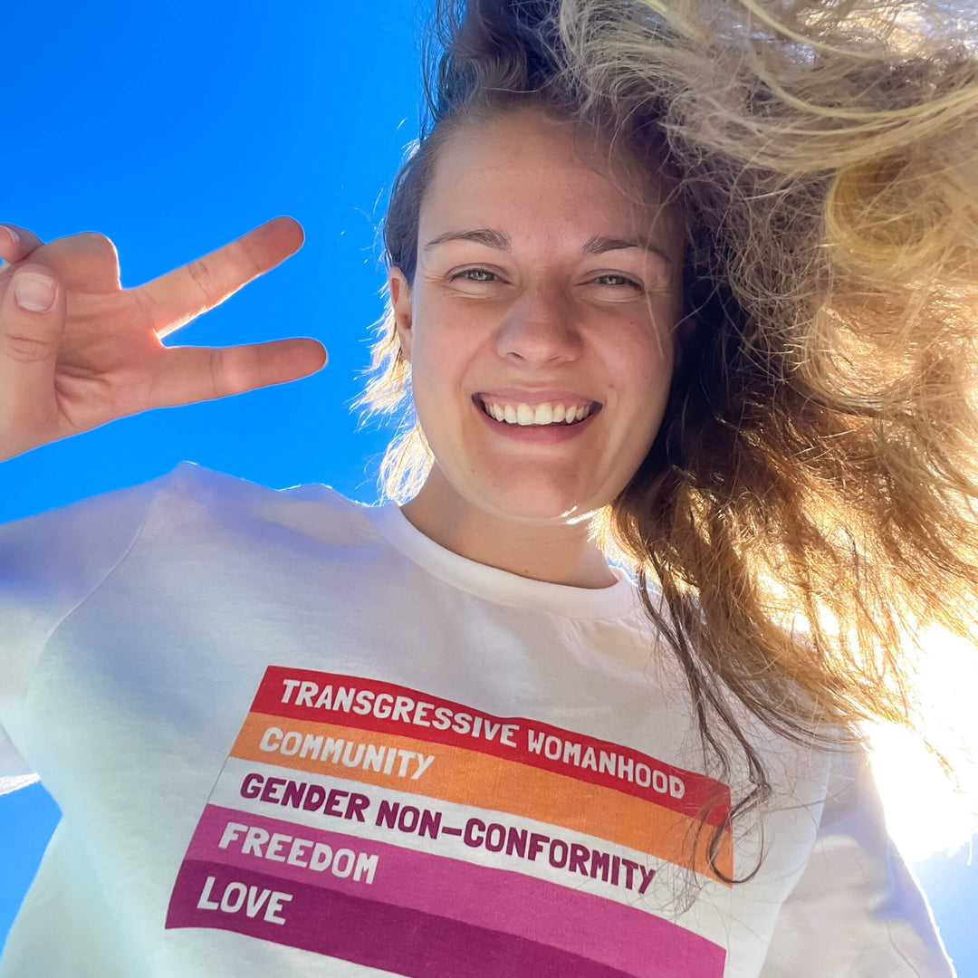 Pride Clothes - Let Your Voice Be Heard LGBT+ Lesbian Pride Flag Tshirt - White