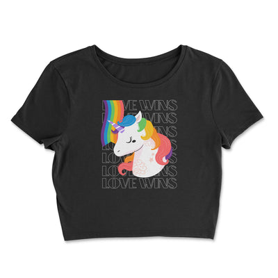 Love Wins Unicorn Rainbow Pride Crop Top