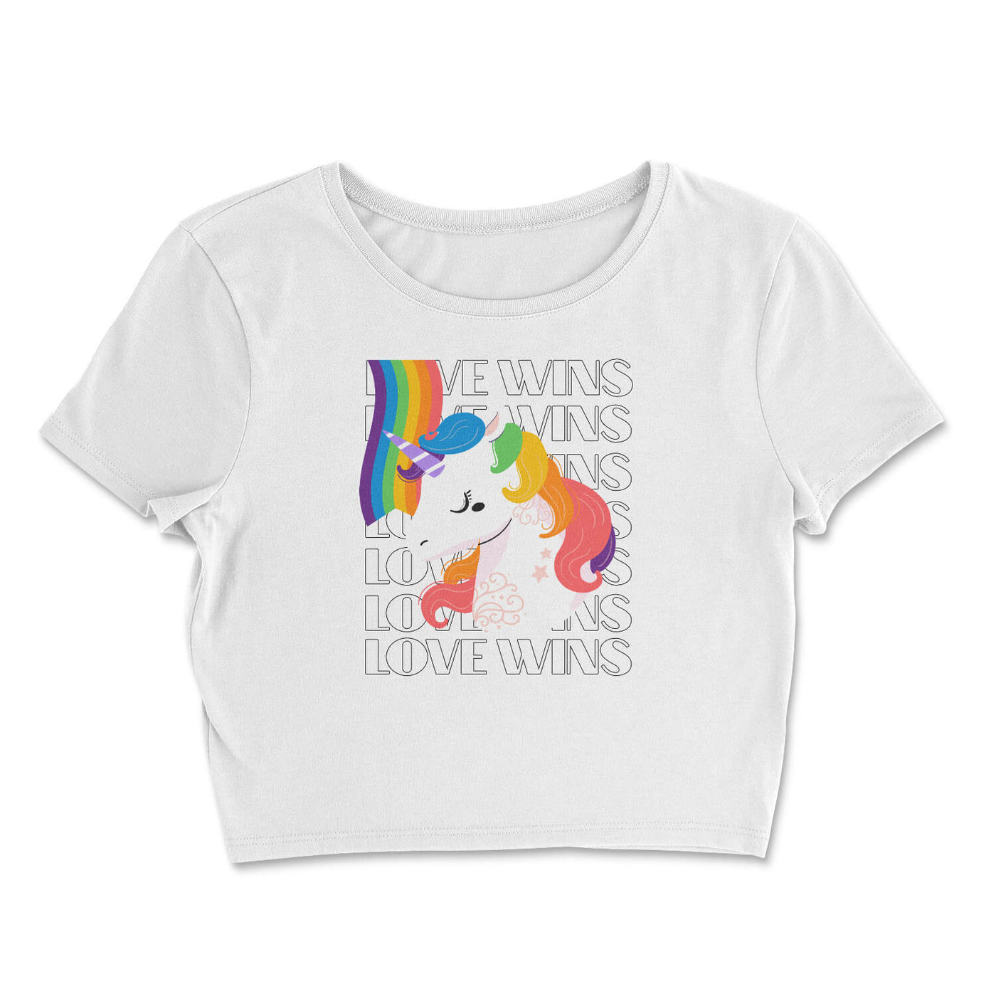 Love Wins Unicorn Rainbow Pride Crop Top