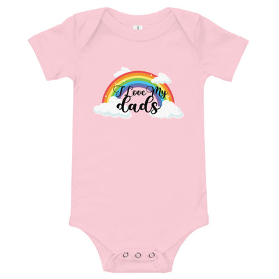 Pride Clothes - Sweet & Charming I Love My Dads Baby Pride Onesie - Pink