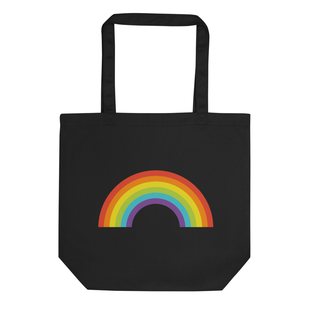 Pride Clothes - Shine Brightly and Gleam with Pride Rainbow Tote Bag - Black