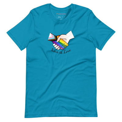 Pride Clothes - Love to No Limit Love is Love Progressive Pride T-Shirt - Aqua