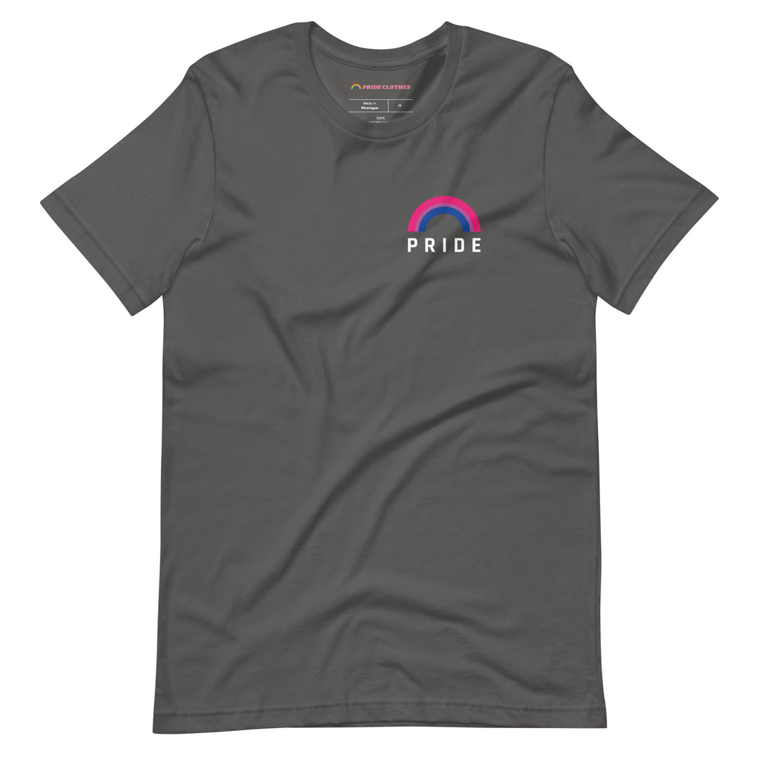 Pride Clothes - I Love Both Bisexual Pride Rainbow TShirt - Asphalt