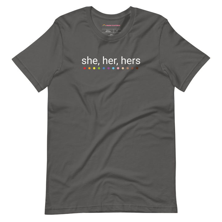 Pride Clothes - She Her Hers These Are My Pronouns T-Shirt - Asphalt
