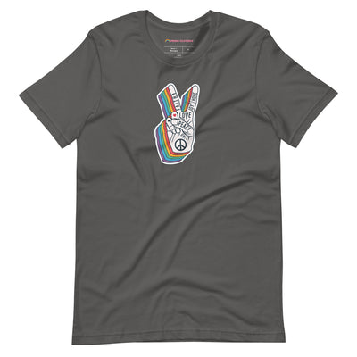 Pride Clothes - Spread Love and Peace Gay Pride Rainbow T-Shirt - Asphalt