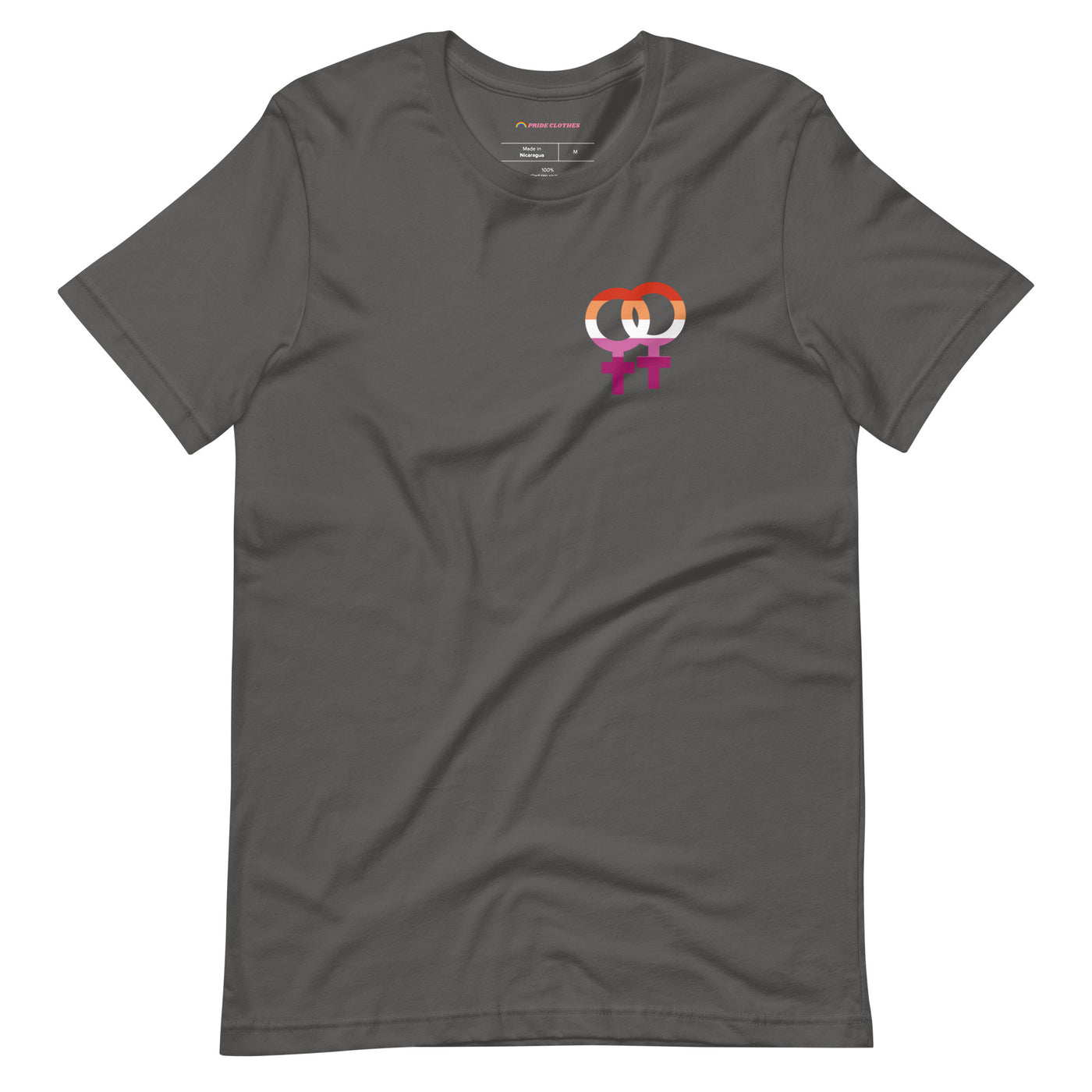 Pride Clothes - Love Loud Symbolic Strength Lesbian Pride T-Shirt - Asphalt