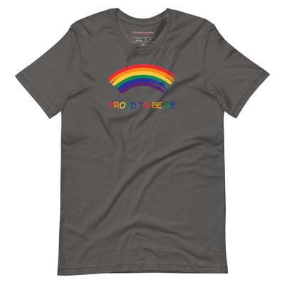 Pride Clothes - Front and Center Proud to Be Me Rainbow LGBTQ+ TShirt - Asphalt
