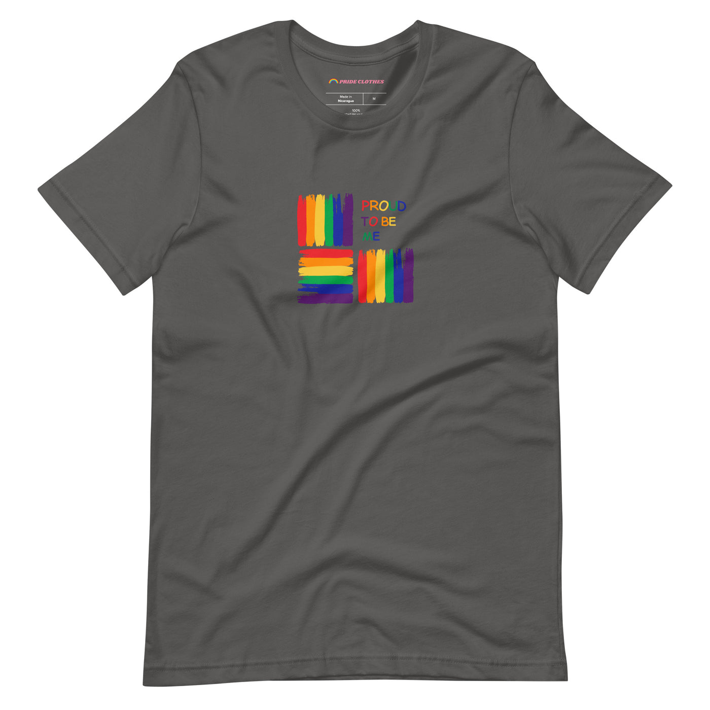 Pride Clothes - Around the Block Proud to Be Me Rainbow Pride T-Shirt - Asphalt