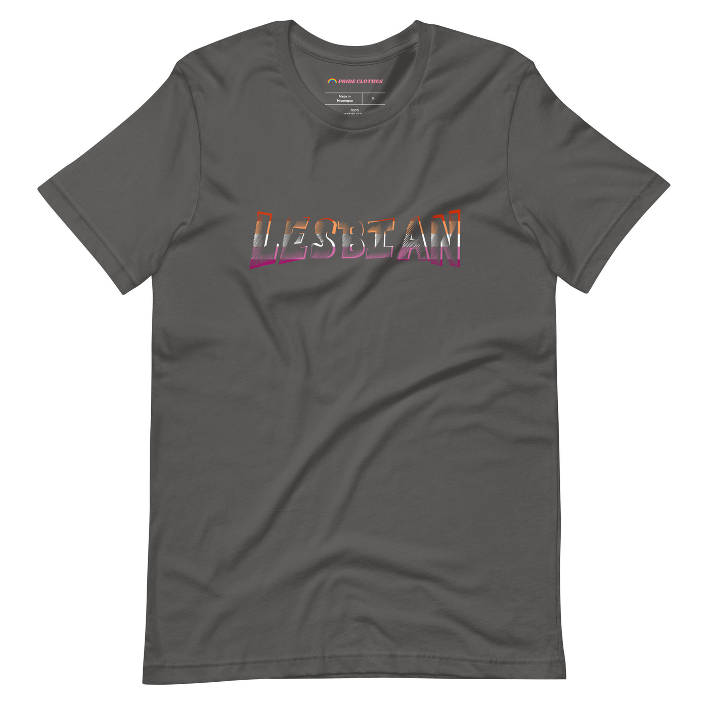Pride Clothes - Street Style Lesbian Pride Flag Colors Art T-Shirt - Asphalt