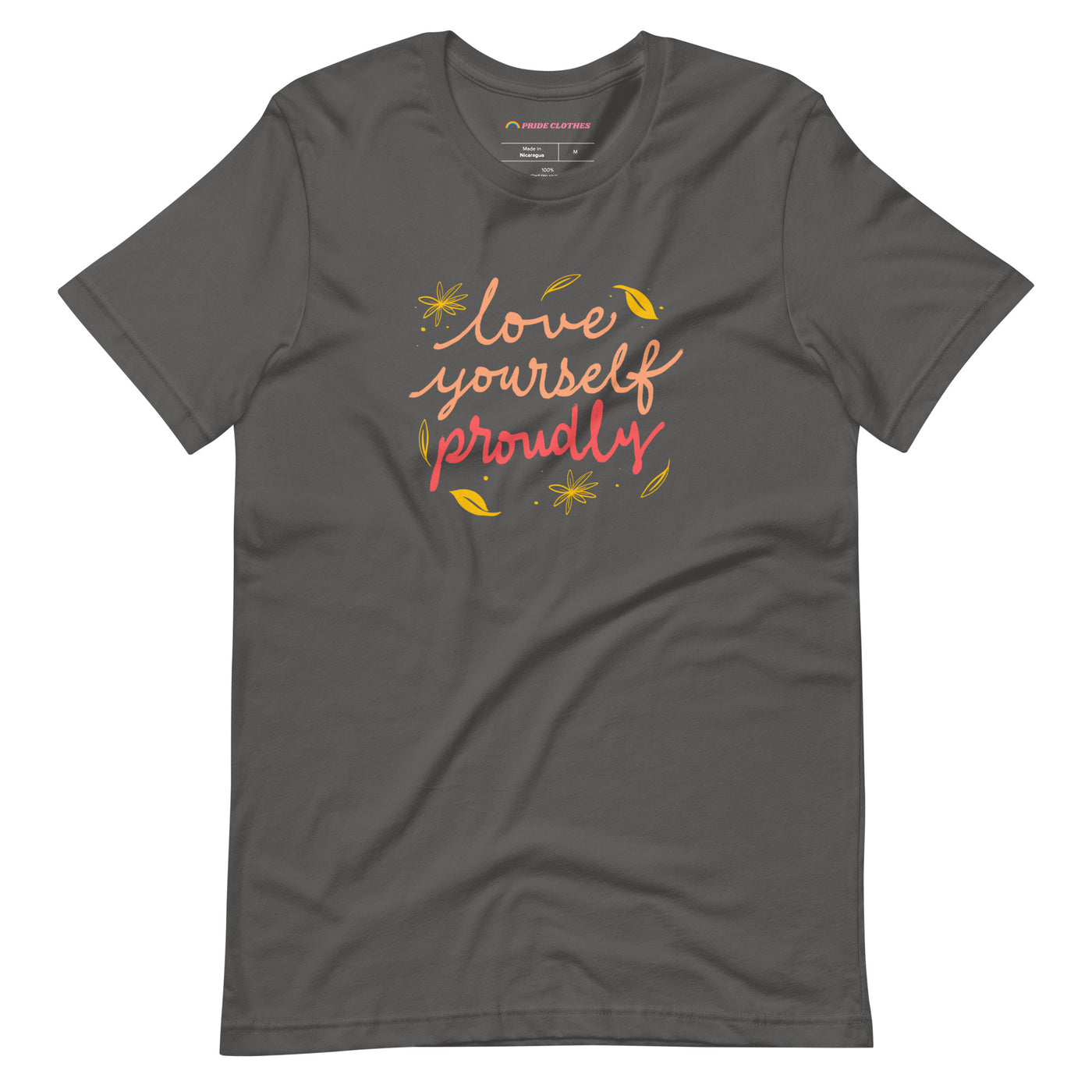 Pride Clothes - Pride Starts with Self-Love Yourself Proudly T-Shirt - Asphalt