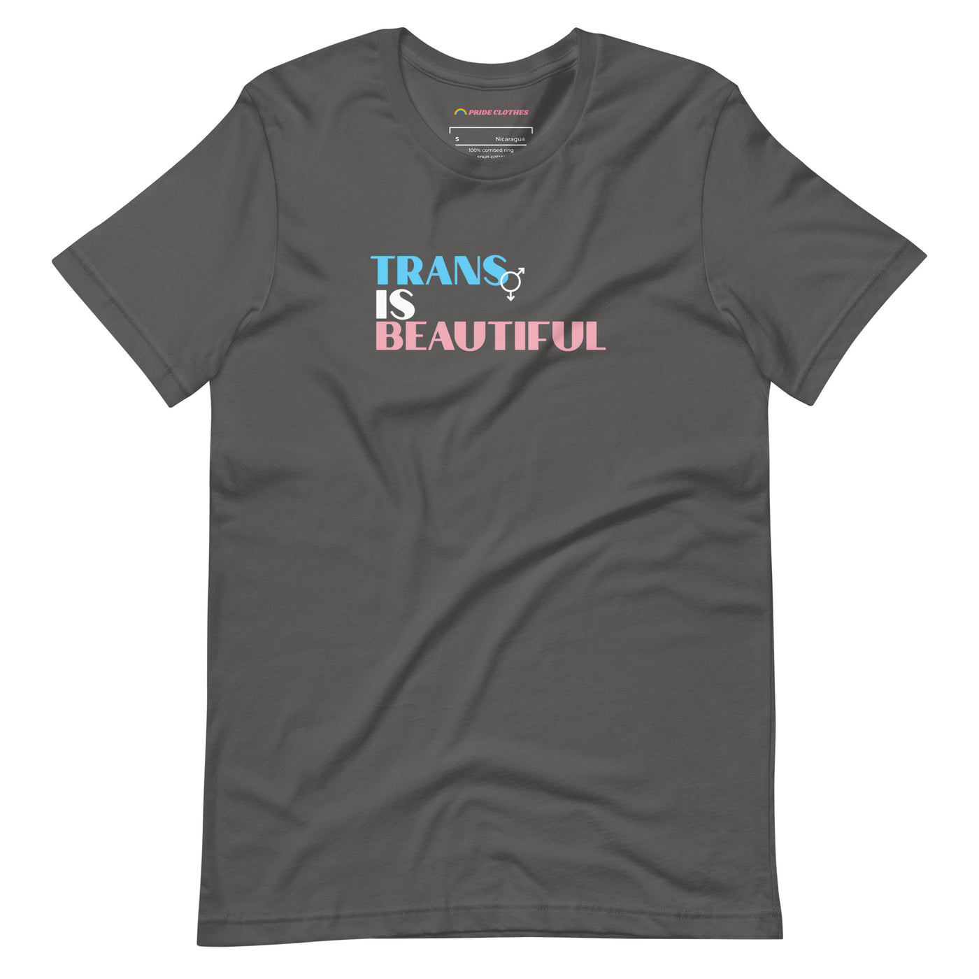Pride Clothes - Trans Is Beautiful Trans Pride T-Shirt - Asphalt