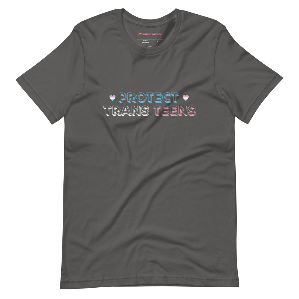 Pride Clothes - Trans Teens Matter Protect Trans Teens Pride T-Shirt - Asphalt