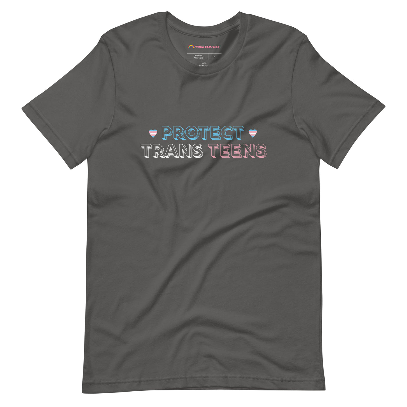 Pride Clothes - Trans Teens Matter Protect Trans Teens Pride T-Shirt - Asphalt