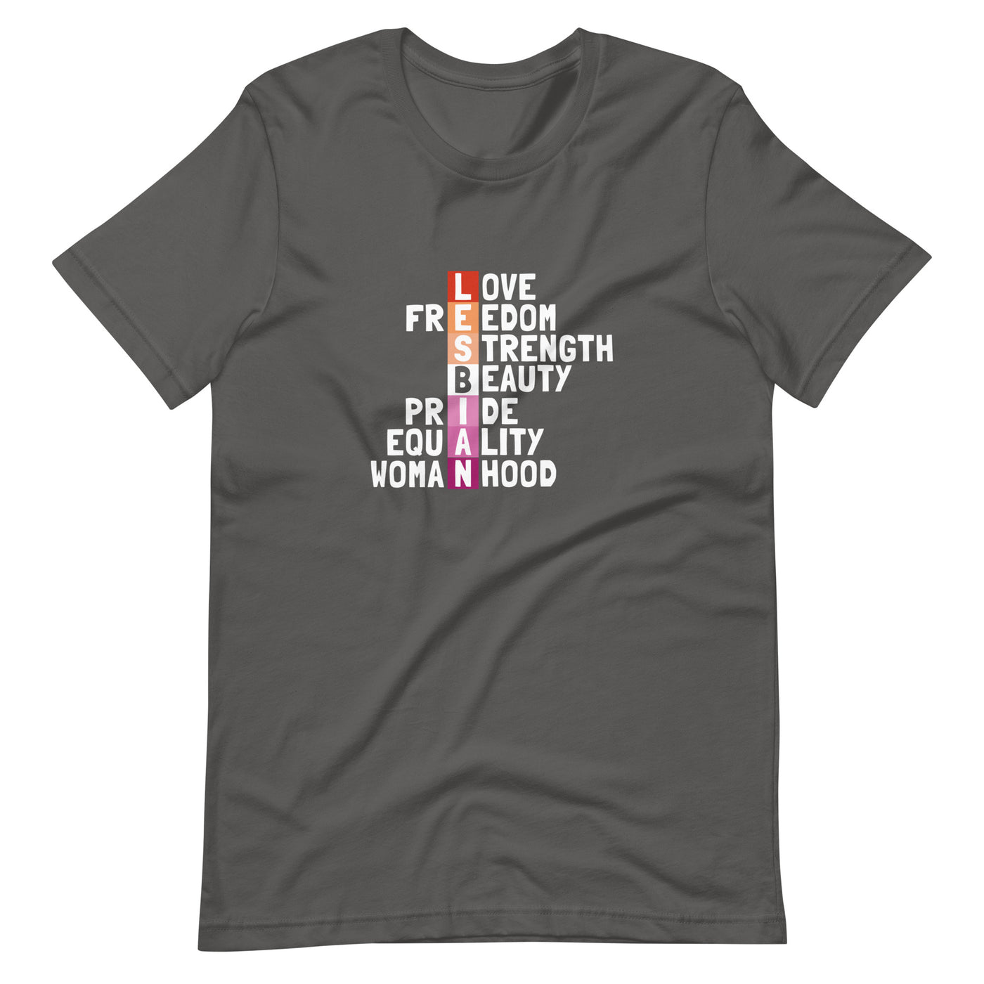 Pride Clothes - Lesbian Pride Core Values T-Shirt - Asphalt
