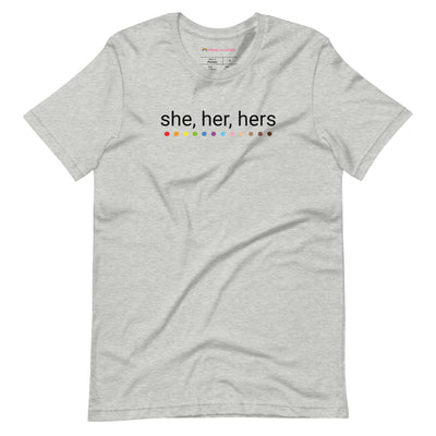 Pride Clothes - She Her Hers These Are My Pronouns T-Shirt - Athletic Heather