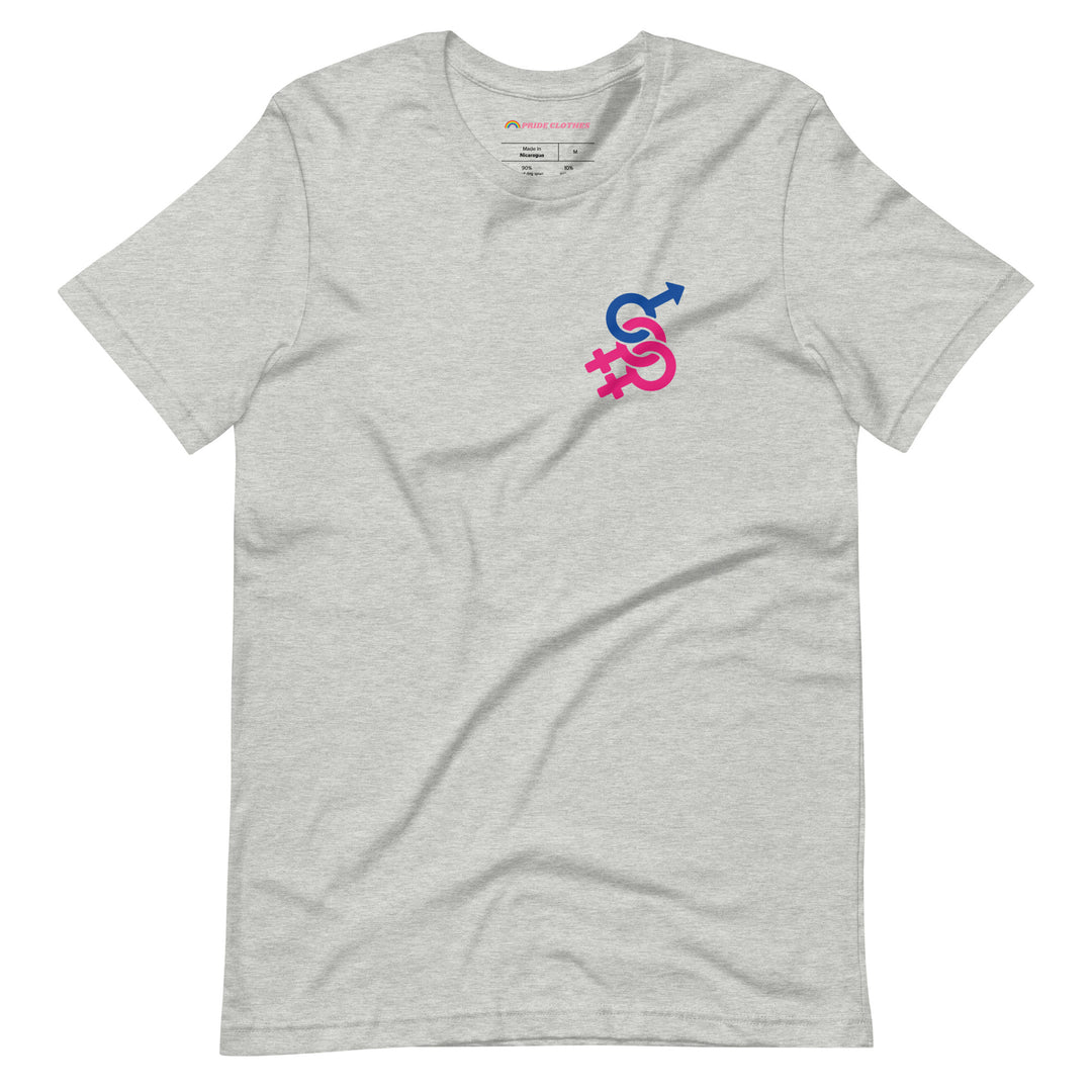 Pride Clothes - Twice the Love Twice the Pride BI Pride Symbol T-Shirt - Athletic Heather
