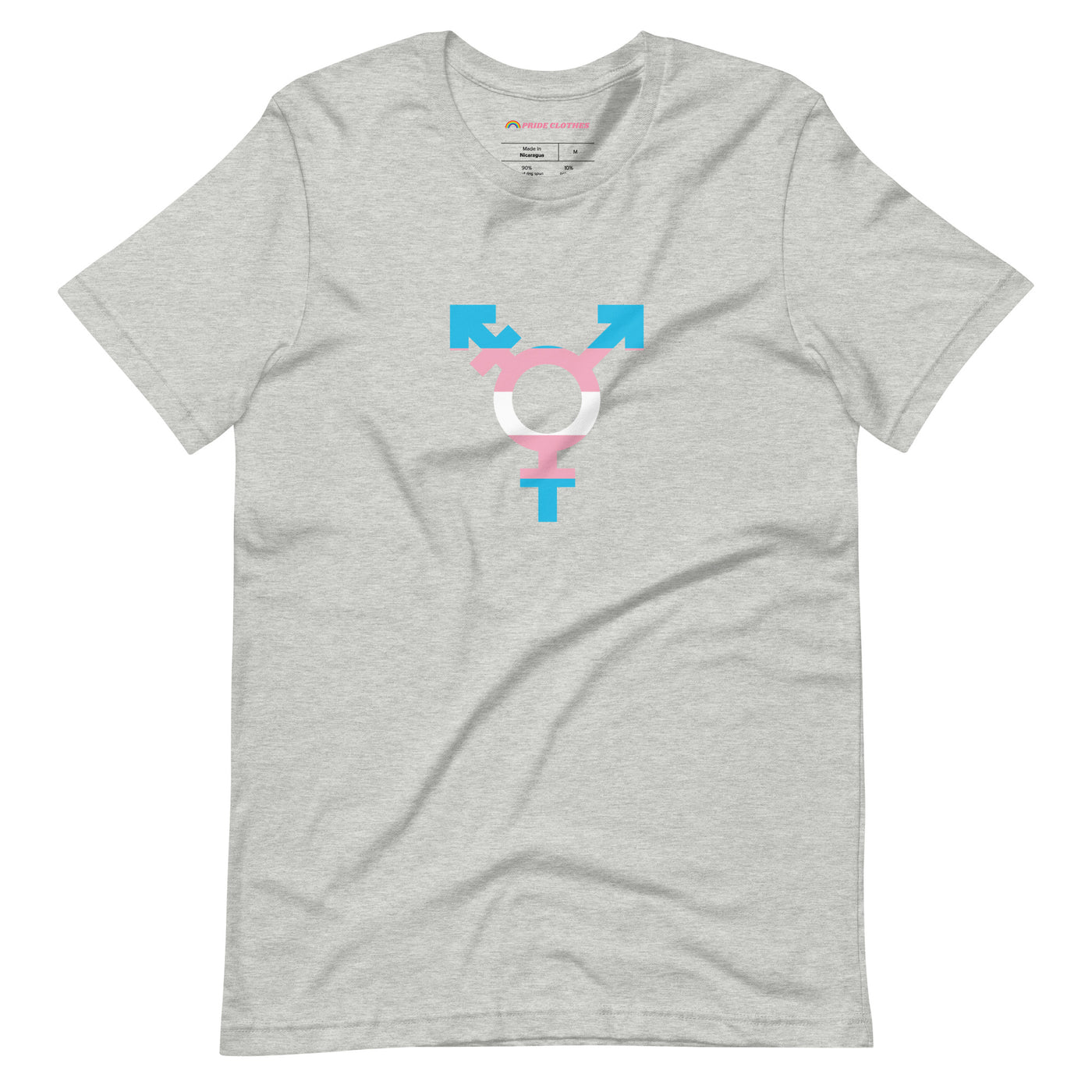 Pride Clothes - Authentic and Beautiful Trans Pride Flag Symbol T-Shirt - Athletic Heather