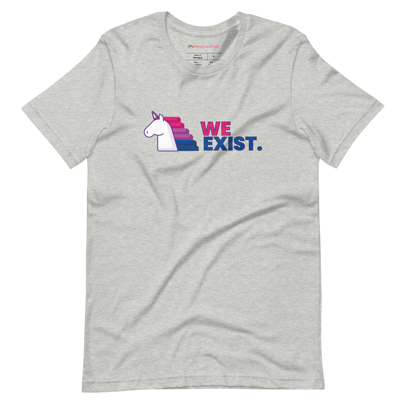 Pride Clothes - Mic Drop & Foot-Stomping We Exist Unicorn Pride TShirt - Athletic Heather