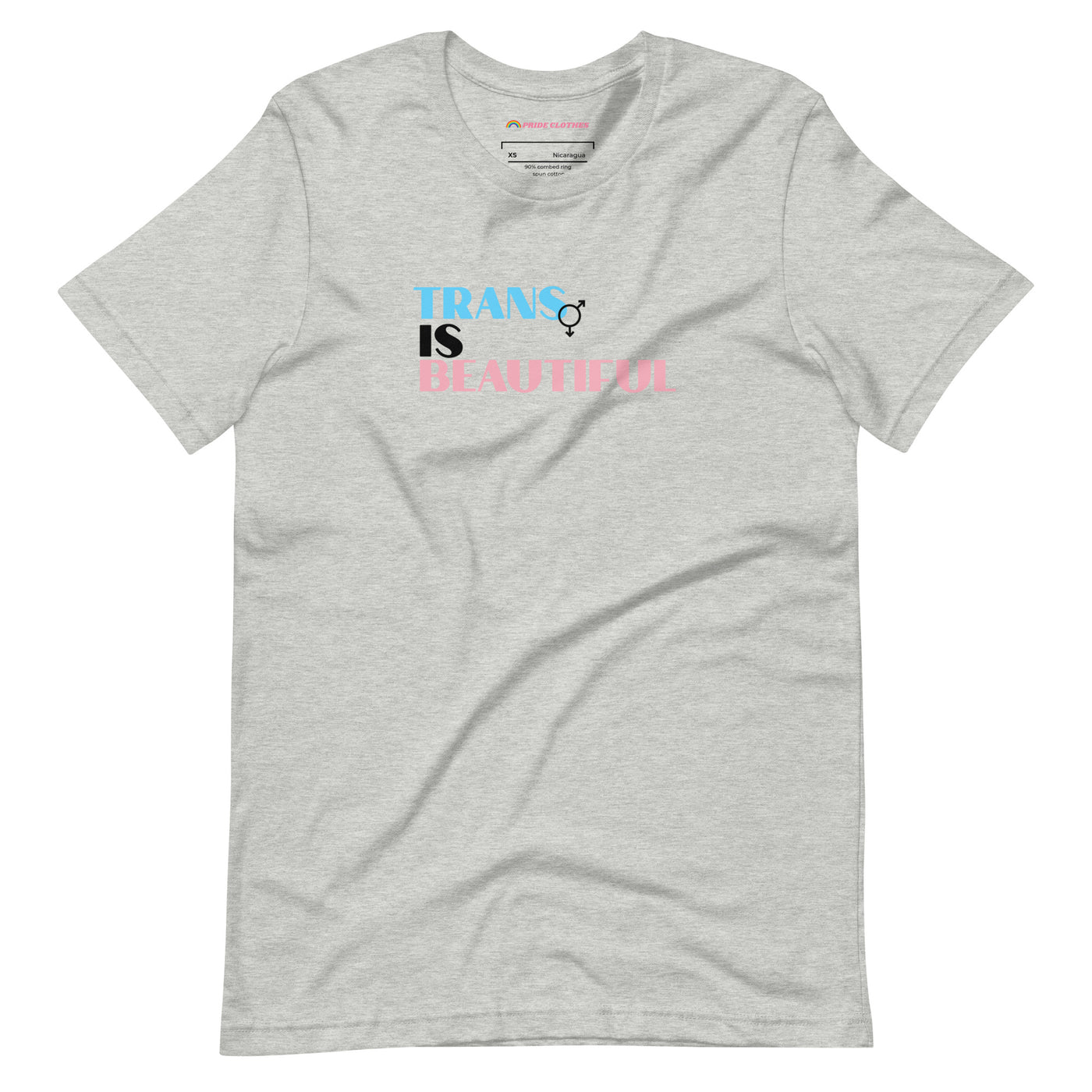 Pride Clothes - Trans Is Beautiful Trans Pride T-Shirt - Athletic Heather