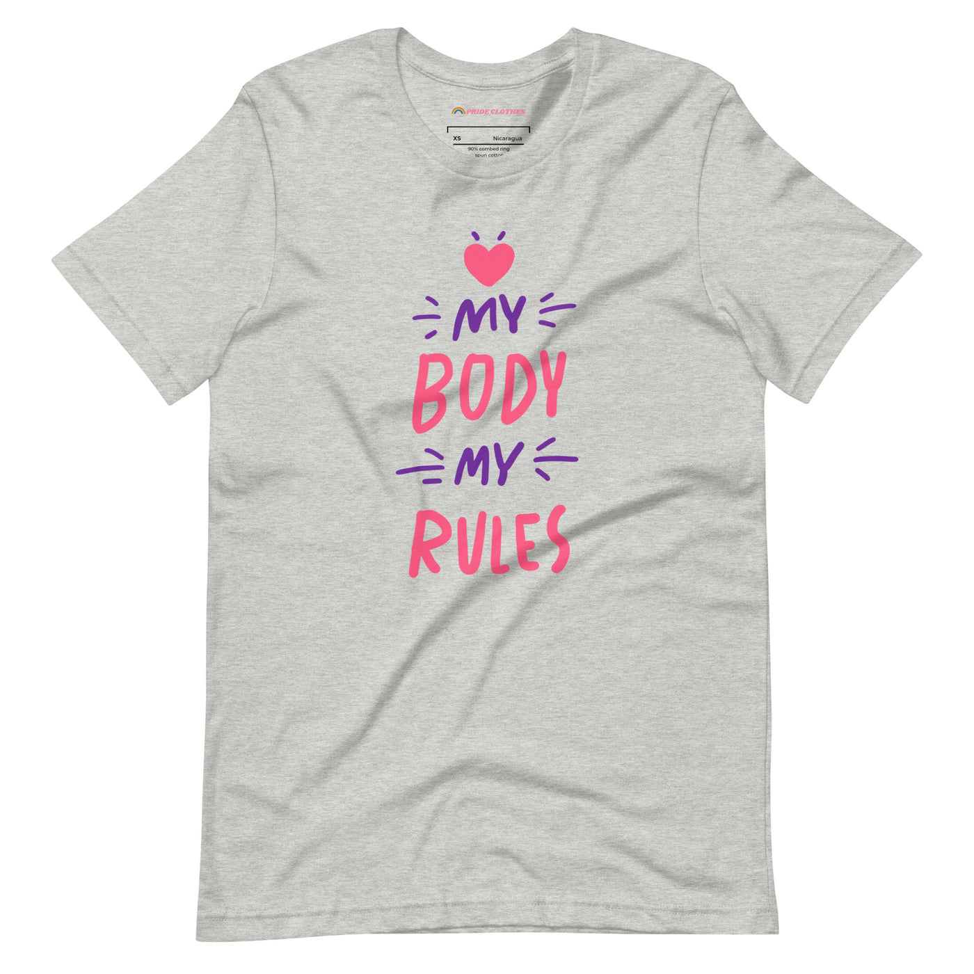 Pride Clothes - My Body My Rules T-Shirt - Athletic Heather