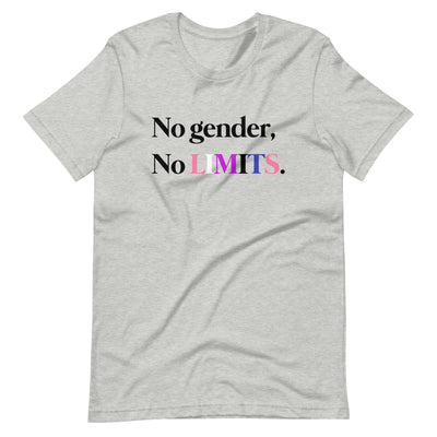 Pride Clothes - No Gender No Limits Genderfluid Pride Flag Color T-Shirt - Athletic Heather