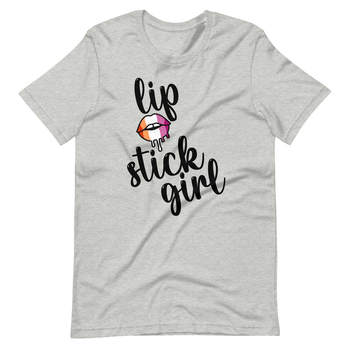Pride Clothes - Fierce Fiery Femme Lip Stick Girl Lesbian Pride TShirt - Athletic Heather