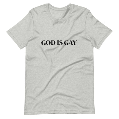 Pride Clothes - God Is Love & God Is Gay Proud Ally T Shirt - Athletic Heather