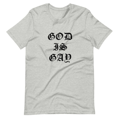 Pride Clothes - Ancient & Powerful Our God Is Gay Pride Merch T-Shirt - Athletic Heather