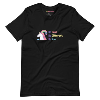 Pride Clothes - Be Bold Different & Uniquely You Unicorn Pride T-Shirt - Black