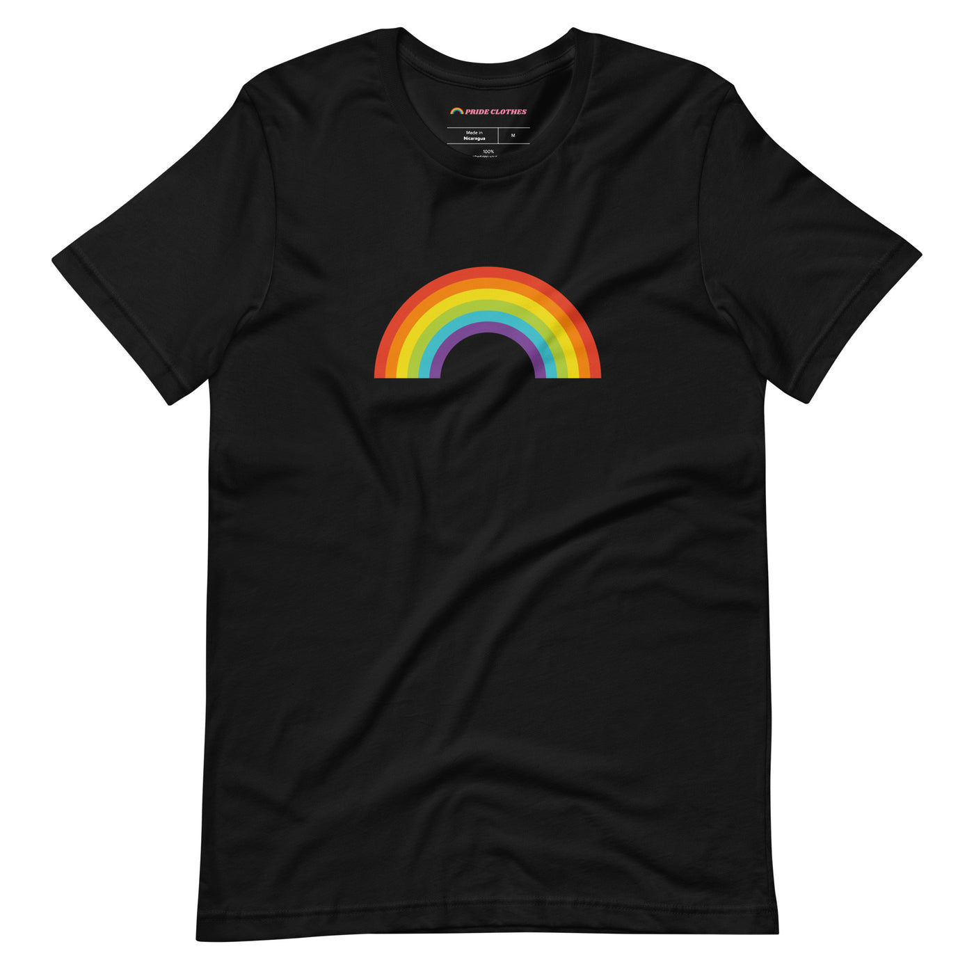Pride Clothes - Minimalistic & Eye-Catching Gay Pride Rainbow T-Shirt - Black