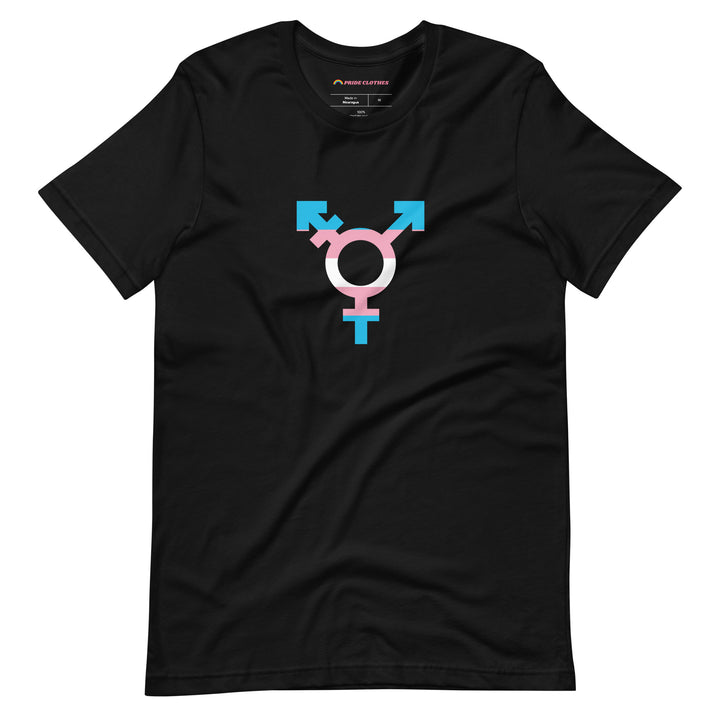 Pride Clothes - Authentic and Beautiful Trans Pride Flag Symbol T-Shirt - Black