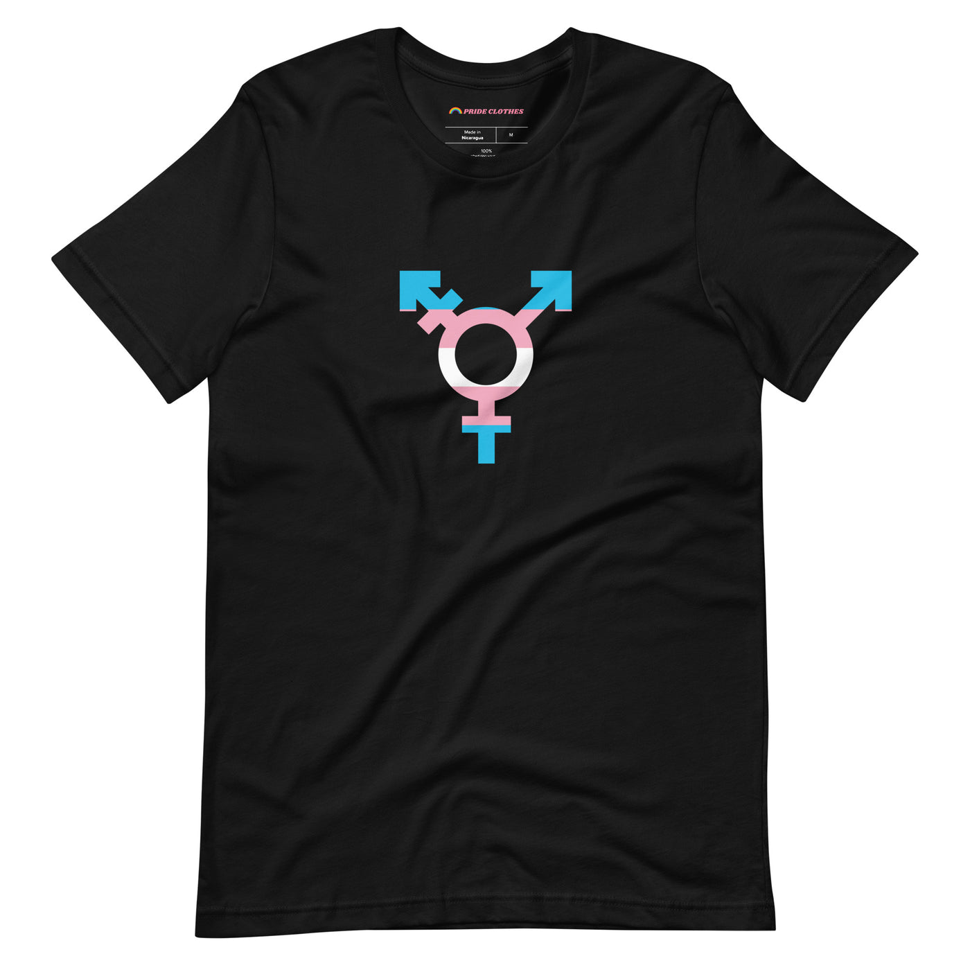 Pride Clothes - Authentic and Beautiful Trans Pride Flag Symbol T-Shirt - Black