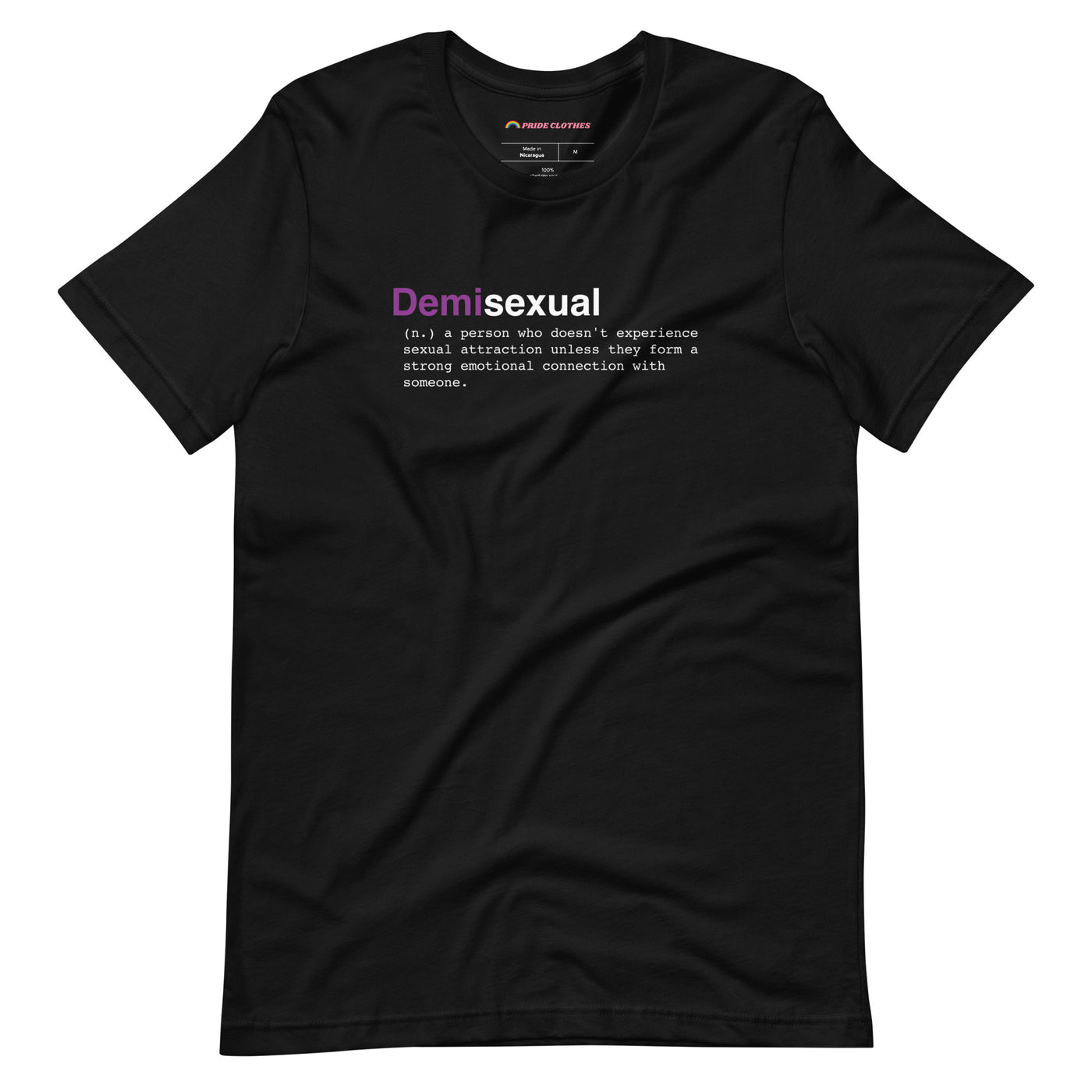 Pride Clothes - Definition of Demisexual Shirt - Black