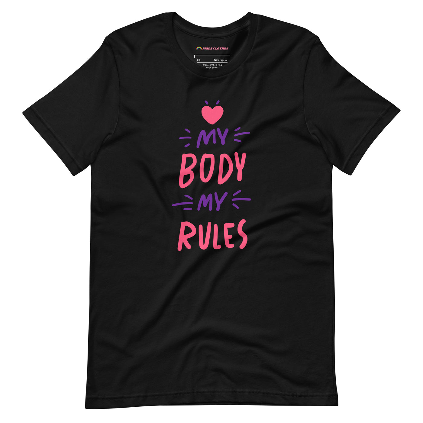 Pride Clothes - My Body My Rules T-Shirt - Black