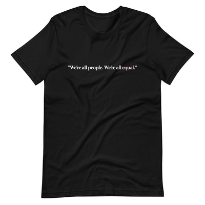 Pride Clothes - We're All People. We're All Equal. Trans Pride T-Shirt - Black