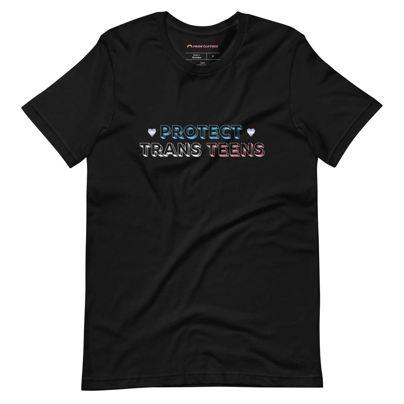 Pride Clothes - Trans Teens Matter Protect Trans Teens Pride T-Shirt - Black