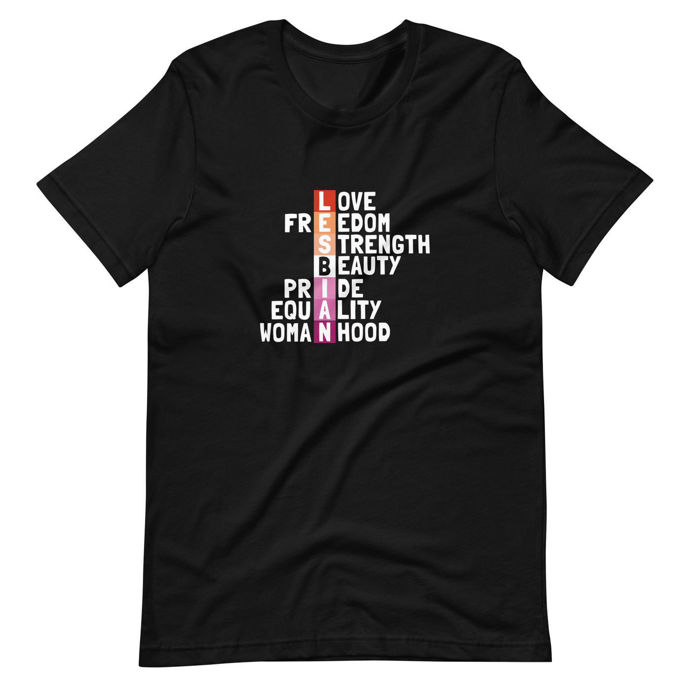 Pride Clothes - Lesbian Pride Core Values T-Shirt - Black
