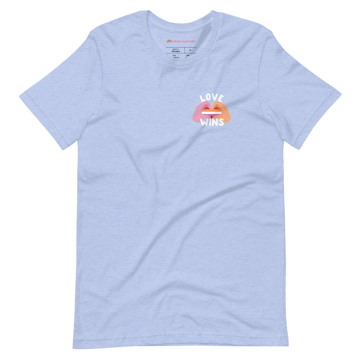 Pride Clothes - Celebrate Your Truth Lesbian Merch Love Wins T-Shirt - Heather Blue