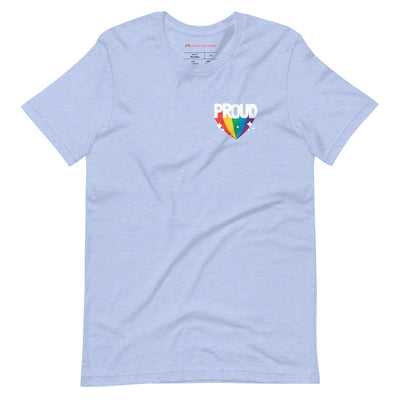 Pride Clothes - Proud of My True Rainbow Colors Gay Pride T-Shirt - Heather Blue