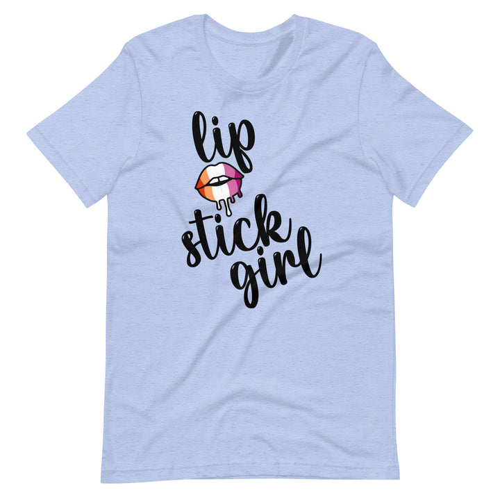 Pride Clothes - Fierce Fiery Femme Lip Stick Girl Lesbian Pride TShirt - Heather Blue