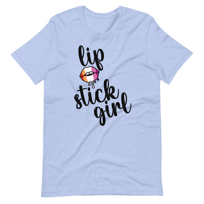 Pride Clothes - Fierce Fiery Femme Lip Stick Girl Lesbian Pride TShirt - Heather Blue