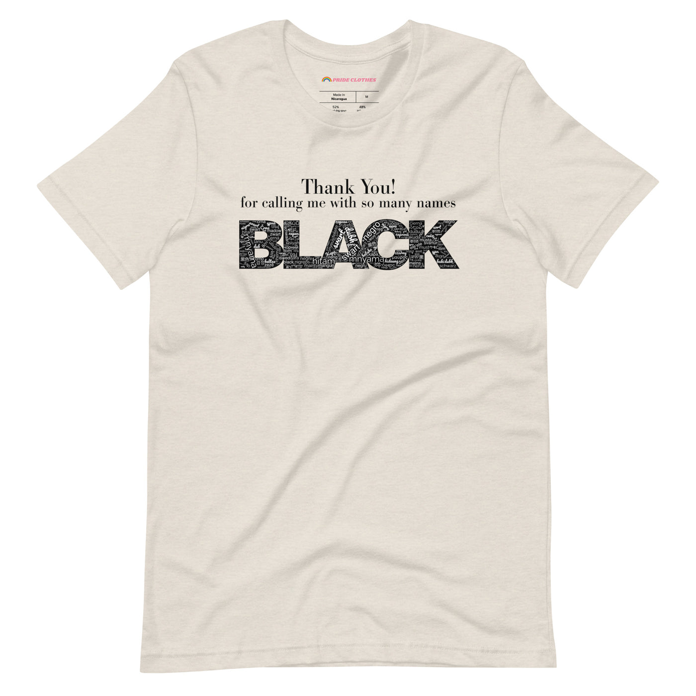 Pride Clothes - Thank You! Proud To Be Black TShirt - Heather Dust