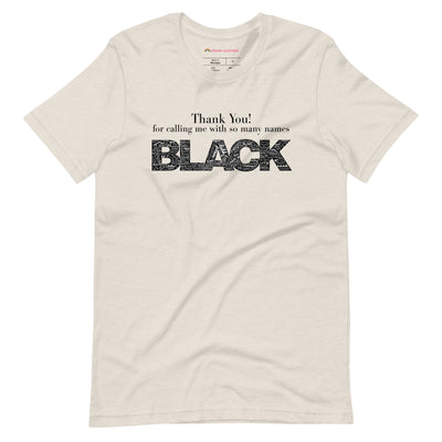Pride Clothes - Thank You! Proud To Be Black TShirt - Heather Dust