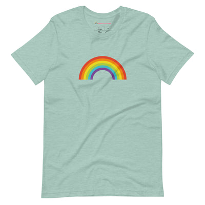 Pride Clothes - Minimalistic & Eye-Catching Gay Pride Rainbow T-Shirt - Heather Prism Dusty Blue