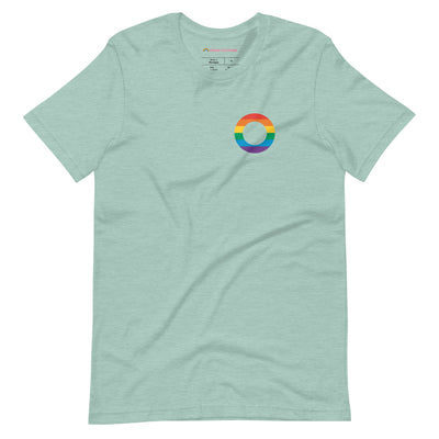 Pride Clothes - Love in Full Spectrum Asexual Pride Supporter T-Shirt - Heather Prism Dusty Blue