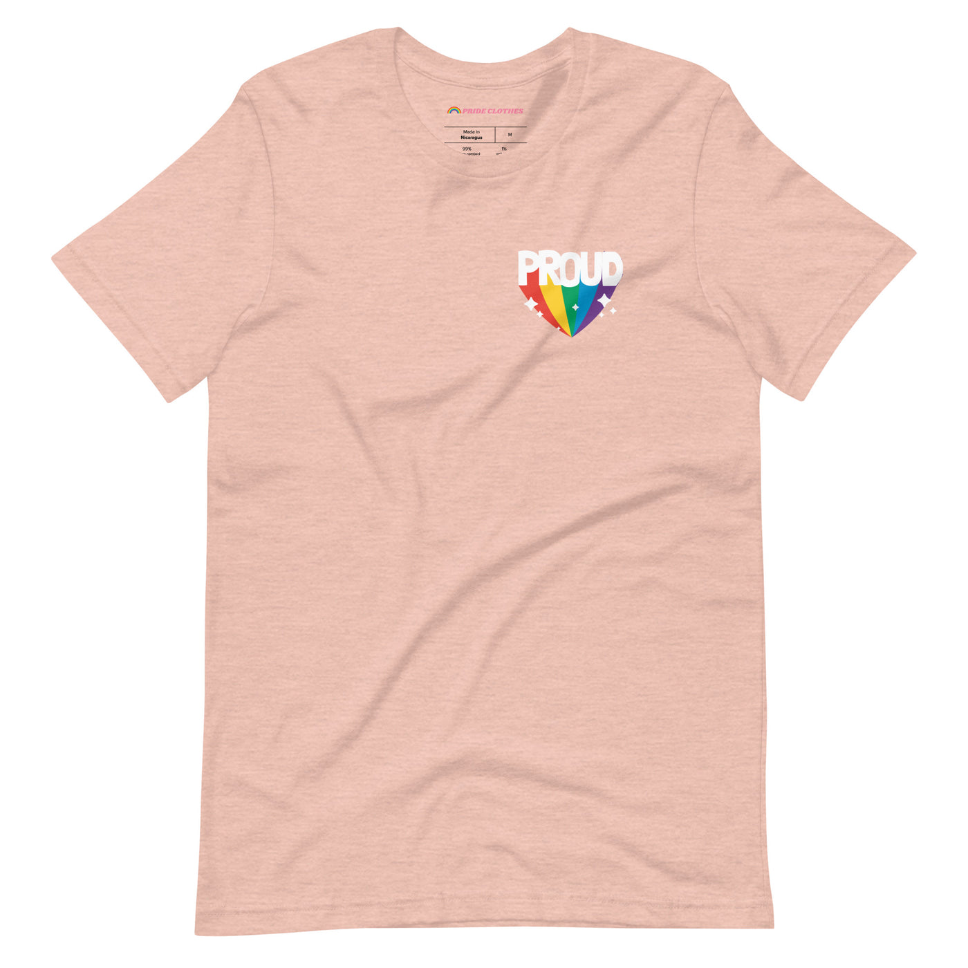 Pride Clothes - Proud of My True Rainbow Colors Gay Pride T-Shirt - Heather Prism Peach