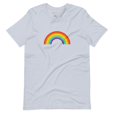 Pride Clothes - Minimalistic & Eye-Catching Gay Pride Rainbow T-Shirt - Light Blue