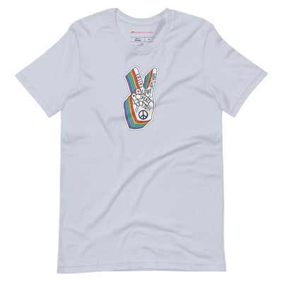 Pride Clothes - Spread Love and Peace Gay Pride Rainbow T-Shirt - Light Blue