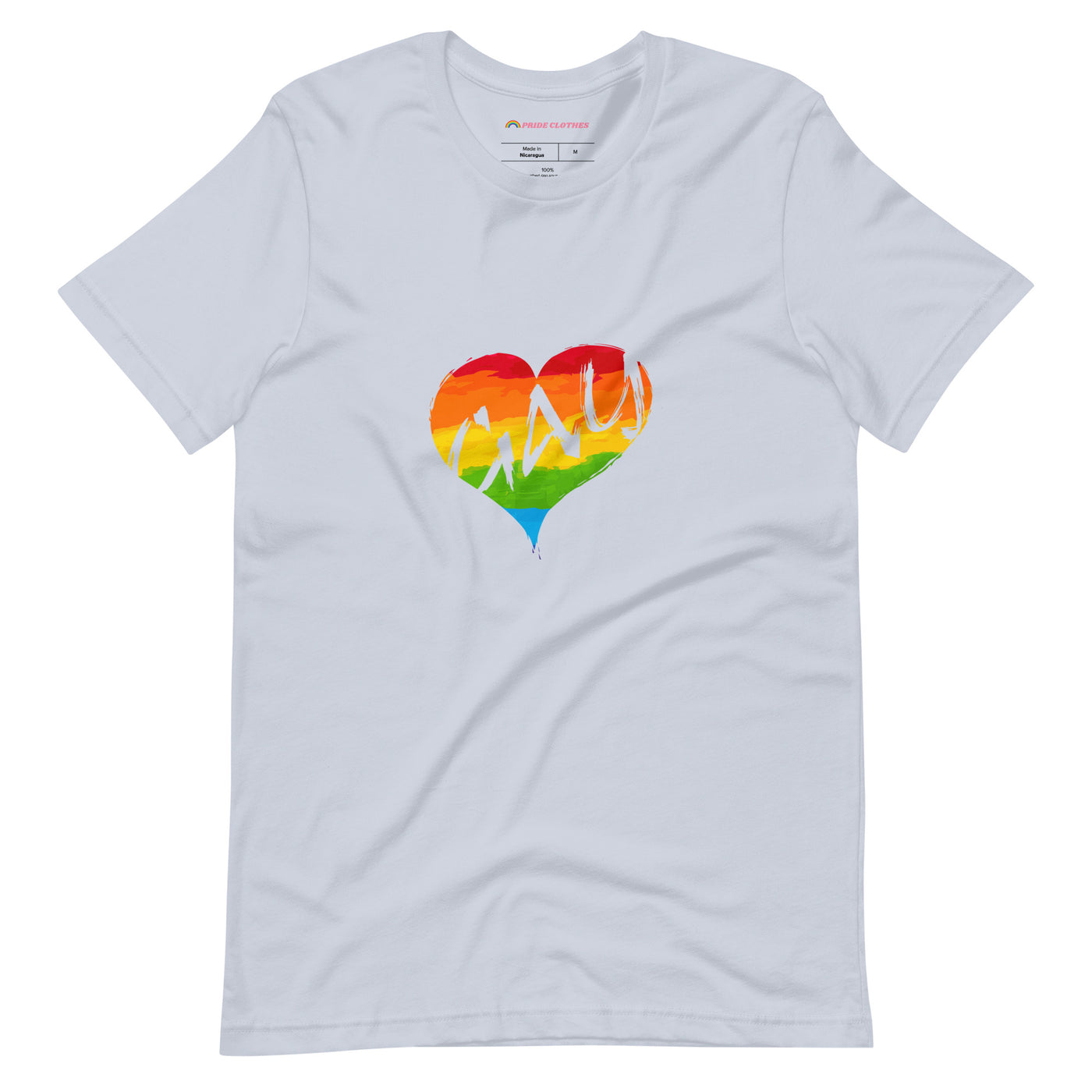 Pride Clothes - My Heart is Full Happy and Gay Rainbow TShirt - Light Blue